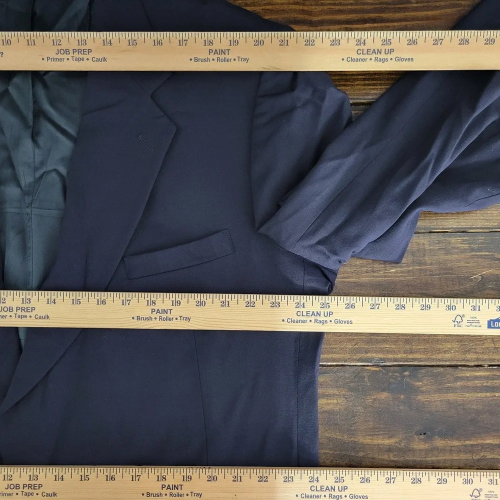 Stafford‎ Traveler Plus Men's Sport Coat Blazer Two Button Navy Wool Blend 48L